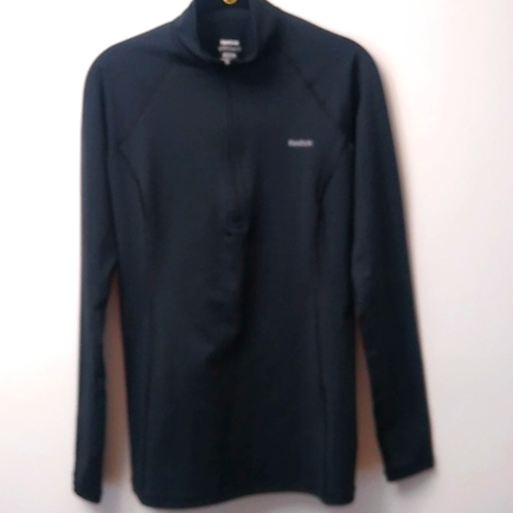 🎉HP🎉Reebok Performance Play Dry 1/2 Zip Pullover, Black, L